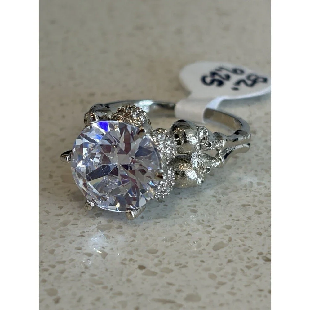 Jeulia Skull Ring Size 9.25 Sterling Silver 4ct Moissanite Stone Rare WhimyGoth